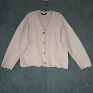 Member's Mark XL Cardigan Sweater Button Front V Neck Pink Blend Knit Top